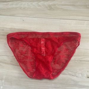 Red lace bikini undies Victoria secret